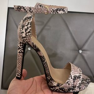 Snake print heels
